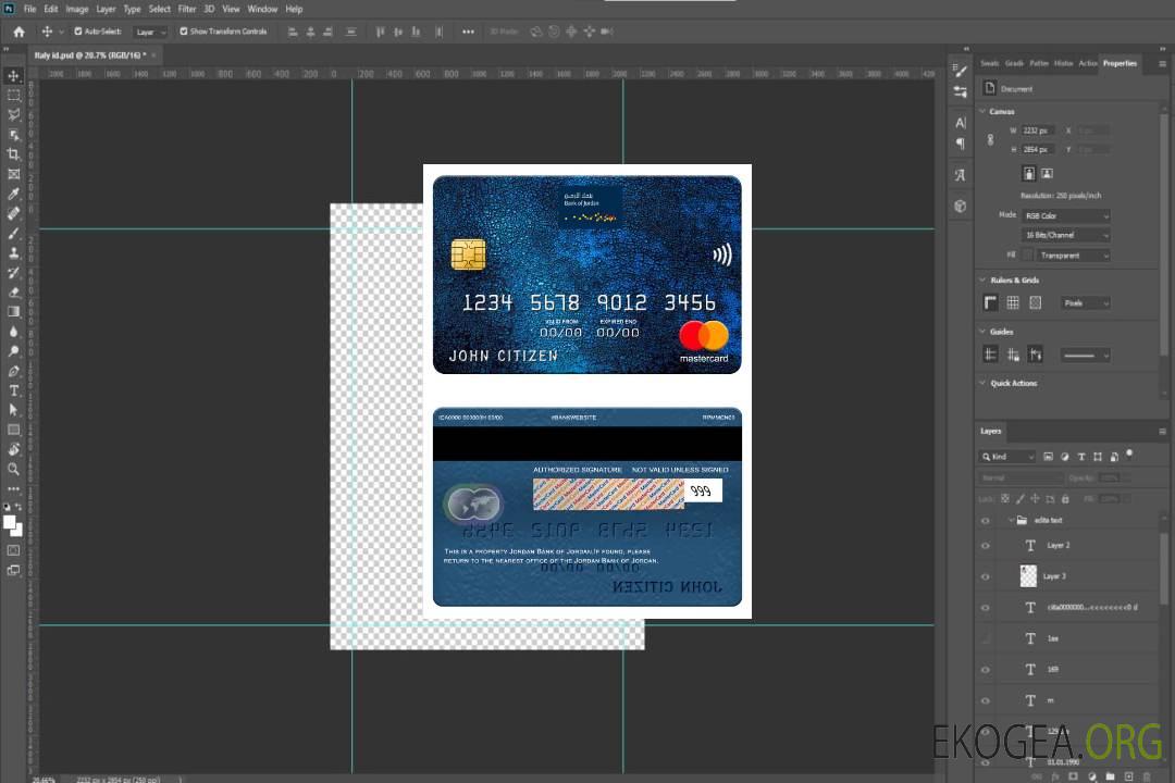 Carte Mastercard de la Jordan Bank of Jordan template Carte Mastercard de la Jordan Bank of Jordan template